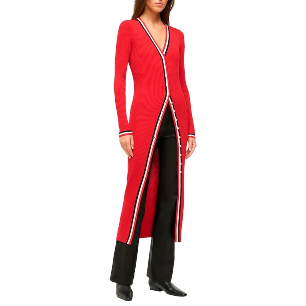 NWT Kansas City Chiefs STAUD x NFL Long Sleeve Knit Button-Up Dress - Small